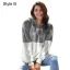 Fashion Fall Winter Street Wear Grey Plush Sweatshirts 2021 Loose V-Neck Long Sleeve Women Tops
