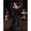 Sexy Black Satin Evening Dresses  Cocktail Dresses 2021 Trumpet / Mermaid V-Neck Sleeveless Backless Bow Sweep Train Evening Party Formal Dresses