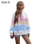 Fashion Tie-dye Fall Winter Multi-Colors Street Wear Sweatshirts 2021 Hooded Loose Long Sleeve Women's Tops