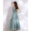 Charmant Vert Jade Paillettes Robe De Soirée 2021 Princesse Une épaule Manches Longues Dos Nu Thé Longueur Soirée Robe De Ceremonie