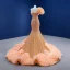 Charmant Luxus / Herrlich Champagner Fallende Rüsche Brautkleider / Hochzeitskleider 2021 Meerjungfrau One-Shoulder Perlenstickerei Perle Pailletten Ärmellos Rückenfreies Sweep / Pinsel Zug Hochzeit
