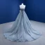Sexy Gris Robe De Soirée 2021 Trompette / Sirène Bustier Perlage Perle Paillettes Gland Sans Manches Dos Nu Fendue devant Tribunal Train Soirée Robe De Ceremonie