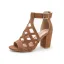 Schöne Schwarz Strassenmode Durchbohrt Sandalen Damen 2021 T-Riemen 8 cm Thick Heels Peeptoes Sandaletten