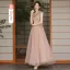 Modest / Simple Dusky Pink Bridesmaid Dresses 2021 A-Line / Princess Short Sleeve Floor-Length / Long Wedding Party Dresses
