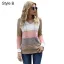 Fashion Fall Winter Casual Multi-Colors Stripe Knitting Hooded Sweatshirts 2021 Loose Long Sleeve Women Tops