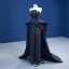 Inhabituel Noire Soirée Combinaison 2021 Bustier Sans Manches Dos Nu Volants en Cascade Train De Balayage Robe De Soirée