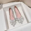 Charmant Gold Strass Schleife Pumps 2021 9 cm Thick Heels Spitzschuh Abend Pumps Hochhackige