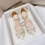Charmant Champagne Satijn Rhinestone Strik Pumps 2021 Enkelband 8 cm Naaldhakken / Stiletto Spitse Neus Gala Damesschoenen Hoge Hakken