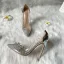 Sexy Transparent Silver Evening Party Rivet Rhinestone Pumps 2021 12 cm Stiletto Heels Pointed Toe Pumps High Heels