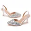 Charmig Multi-Färger Rhinestone Brudskor 2021 7 cm Stilettklackar Spetsiga Bröllop Högklackade