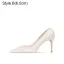 Elegant Ivory Satin Pearl Wedding Pumps High Heels 2021 8 cm Stiletto Heels Pointed Toe Wedding Shoes