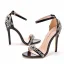 Sexy Black Evening Party Womens Sandals 2021 11 cm Stiletto Heels Ankle Strap Rhinestone Open / Peep Toe Womens Sandals High Heels