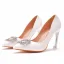 Classy White Rhinestone Prom Pumps 2021 9 cm Stiletto Heels Pointed Toe Pumps High Heels