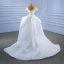 High-end Charming White Wedding Dresses 2021 Trumpet / Mermaid U-Neck Beading Pearl Appliques Short Sleeve Backless Court Train Wedding