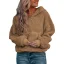 Fashion Fall Winter Ocean Blue Street Wear Plush Hooded Sweatshirts 2021 Long Sleeve Loose Women Tops