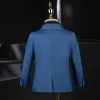 Mode Océan Bleu Costumes De Mariage pour garçons 2021 Manches Longues Faux Diamant Noeud Bijoux De Corps Manteau Pantalon Chemise Gilet