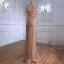 Luxury / Gorgeous Gold Handmade  Beading Rhinestone Evening Dresses 2021 Trumpet / Mermaid V-Neck Sleeveless Backless Floor-Length / Long Evening Party Formal Dresses