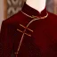 Chinese style Burgundy Evening Dresses Cheongsam 2021 Trumpet / Mermaid High Neck 3/4 Sleeve Split Front Tea-length Formal Dresses