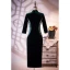 Vintage / Retro Dark Green Velour Embroidered Cheongsam Evening Dresses 2021 Trumpet / Mermaid Suede High Neck 1/2 Sleeves Split Front Tea-length Formal Dresses