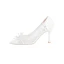 Elegant Grey Lace Flower Wedding Shoes 2022 8 cm Stiletto Heels Pointed Toe Wedding Pumps High Heels
