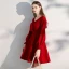 Chic / Beautiful Burgundy Homecoming Short Graduation Dresses 2021 A-Line / Princess V-Neck Long Sleeve Formal Dresses