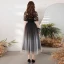 Fashion Black Homecoming Printing Graduation Dresses 2021 A-Line / Princess Square Neckline Short Sleeve Tea-length Formal Dresses