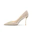 Sparkly Gold Pearl Sequins Wedding Shoes 2022 8 cm Stiletto Heels Pointed Toe Wedding Pumps High Heels