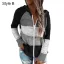 Fashion Fall Winter Burgundy Multi-Colors Stripe Street Wear Hooded Sweatshirts 2021 Long Sleeve Loose Women Tops