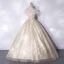 Charmant Bling Bling Champagne Robe De Bal 2021 V-Cou Perlage Paillettes Appliques Manches Courtes Dos Nu Longue Robe De Ceremonie