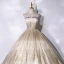 Sparkly Champagne Beading Sequins Prom Dresses Prom Dresses 2021 Ball Gown Scoop Neck Sleeveless Backless Floor-Length / Long Formal Dresses