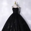 Chic / Belle Noire Perlage Paillettes Robe De Bal 2021 Robe Boule Bretelles Spaghetti Sans Manches Dos Nu Longue Robe De Ceremonie