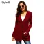 Tomber Hiver Vêtement de rue Gris Tricot Ample Manteaux & Vestes 2021 Manches Longues Femme Hauts