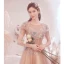 Charmant Rougissant Rose Perlage Perle Paillettes En Dentelle Fleur Robe De Bal 2021 Princesse Encolure Dégagée Manches Courtes Dos Nu Longue Robe De Ceremonie