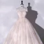 Chic / Beautiful Champagne Glitter Prom Dresses 2022 Ball Gown Strapless Sleeveless Backless Floor-Length / Long Formal Dresses