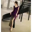Charmant Violet Dégradé De Couleur Robe De Ceremonie 2019 Trompette / Sirène V-Cou Paillettes Sans Manches Dos Nu Longueur Cheville Robe De Soirée