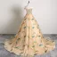 Classic Champagne Prom Dresses 2019 A-Line / Princess Off-The-Shoulder Embroidered Sleeveless Backless Court Train Formal Dresses