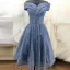 Chic / Belle Rose Bonbon de retour Robe De Graduation 2019 Princesse De l'épaule Paillettes Manches Courtes Dos Nu Thé Longueur Robe De Ceremonie