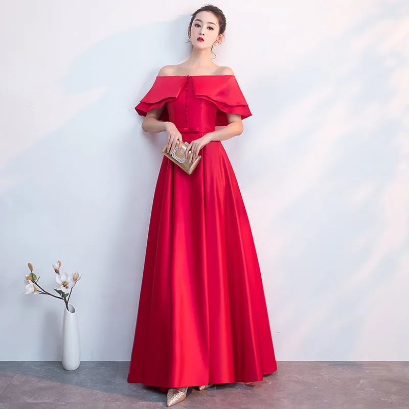 fitted lace wedding dress Alana Crimson Red Tiered Evening Maxi Dress M main image 1
