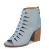 Affordable Sky Blue Casual Womens Boots 2019 8 cm Thick Heels Open / Peep Toe Boots