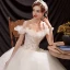 Affordable Ivory Wedding Dresses 2021 Ball Gown Off-The-Shoulder Beading Sequins Sleeveless Backless Floor-Length / Long Wedding