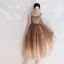 Chic / Belle Marron de retour Robe De Graduation 2019 Princesse Bretelles Spaghetti Noeud Sans Manches Dos Nu Longueur Cheville Robe De Ceremonie