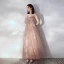 Chic / Beautiful Pearl Pink Evening Dresses  2019 A-Line / Princess Spaghetti Straps Beading Appliques Lace Flower Sequins Sleeveless Backless Floor-Length / Long Formal Dresses