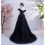 Chic / Beautiful Black Ruffle Prom Dresses 2021 A-Line / Princess Spaghetti Straps Short Sleeve Backless Sweep Train Formal Dresses