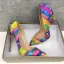 Unique Freizeit Multifarben Farbblock Gekritzel Pumps 2019 Leder 12 cm Stilettos Spitzschuh Pumps