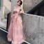 Charmant Rougissant Rose Robe De Soirée 2019 Princesse Bretelles Spaghetti En Dentelle Fleur Sans Manches Dos Nu Longue Robe De Ceremonie