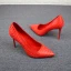 Schöne Rot Abend Pumps 2019 Leder Schlangenhautmuster 9 cm Stilettos Spitzschuh Pumps