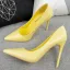 Schöne Rosa Abend Pumps 2019 Lackleder 10 cm Stilettos Spitzschuh Pumps