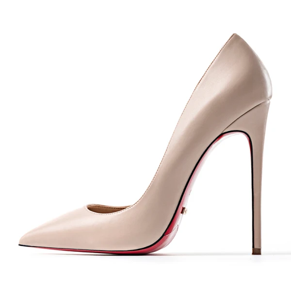 Mode Brun Afton Pumps 2019 Lackläder 12 cm Stilettklackar Spetsiga Pumps