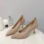 Mooie / Prachtige Khaki Toevallig Vlecht Pumps 2019 7 cm Naaldhakken / Stiletto Spitse Neus Pumps