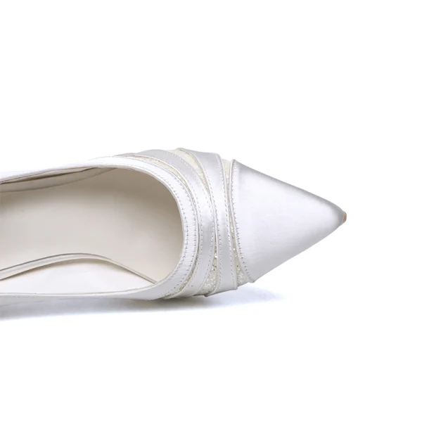 Chic Ivoire Soirée Escarpins 2019 Cuir 8 cm Talons Aiguilles À Bout Pointu Escarpins